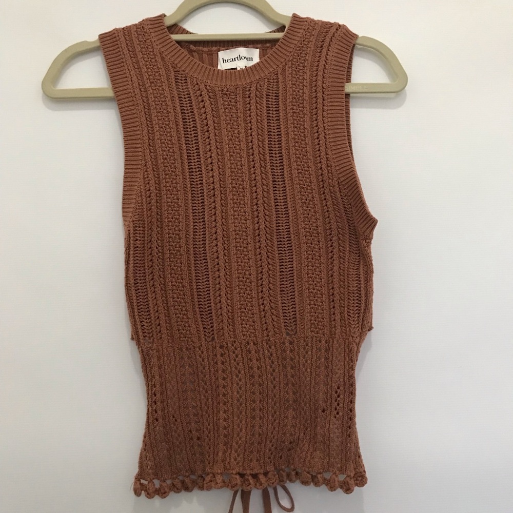 heartloom Rust Knit Sleeveless Top Size M